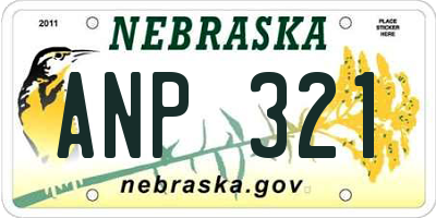 NE license plate ANP321