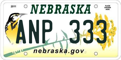 NE license plate ANP333