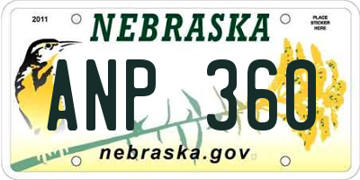 NE license plate ANP360