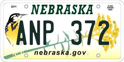 NE license plate ANP372