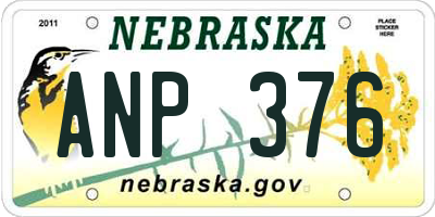 NE license plate ANP376