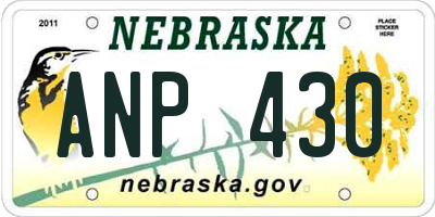 NE license plate ANP430