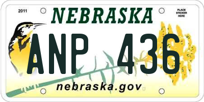 NE license plate ANP436