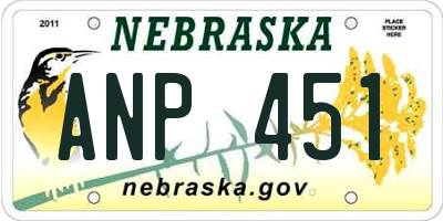 NE license plate ANP451