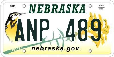 NE license plate ANP489