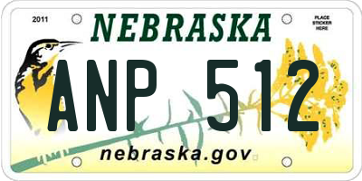 NE license plate ANP512