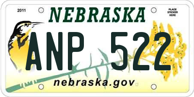 NE license plate ANP522