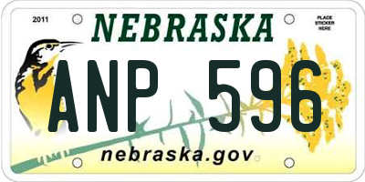 NE license plate ANP596