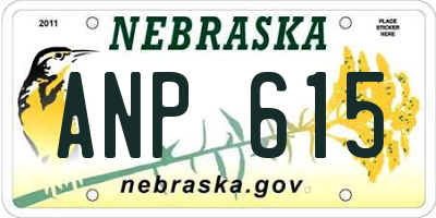 NE license plate ANP615