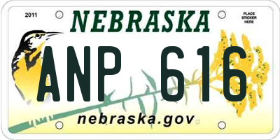 NE license plate ANP616