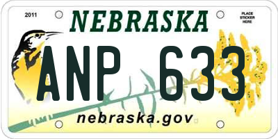 NE license plate ANP633