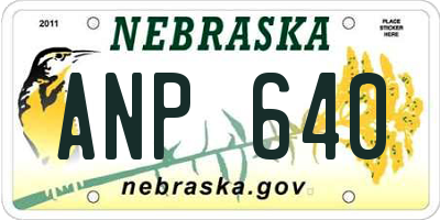 NE license plate ANP640