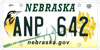 NE license plate ANP642