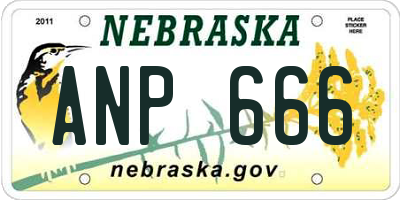 NE license plate ANP666