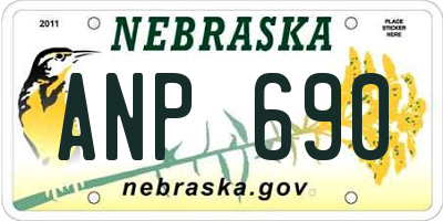 NE license plate ANP690