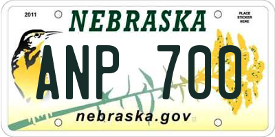 NE license plate ANP700