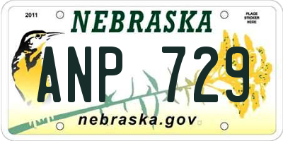 NE license plate ANP729