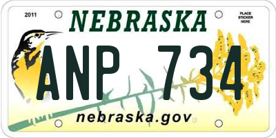 NE license plate ANP734