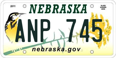 NE license plate ANP745