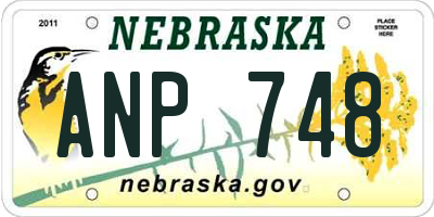 NE license plate ANP748