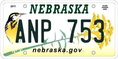 NE license plate ANP753