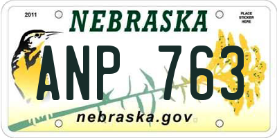 NE license plate ANP763