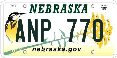 NE license plate ANP770