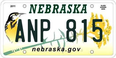 NE license plate ANP815