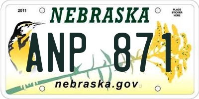 NE license plate ANP871