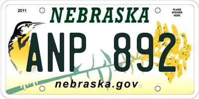 NE license plate ANP892