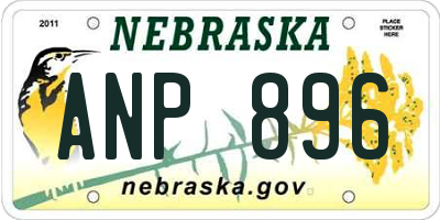 NE license plate ANP896