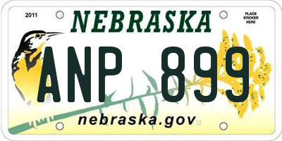 NE license plate ANP899