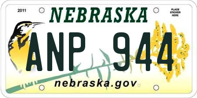 NE license plate ANP944