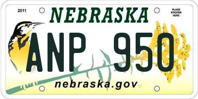 NE license plate ANP950