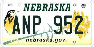 NE license plate ANP952