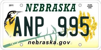 NE license plate ANP995