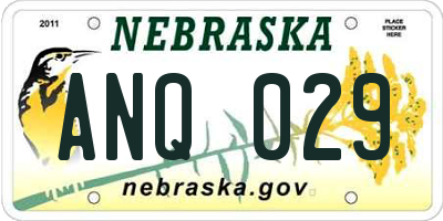 NE license plate ANQ029