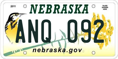 NE license plate ANQ092