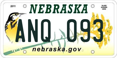 NE license plate ANQ093