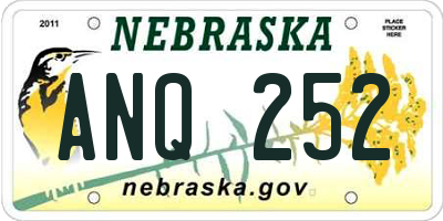 NE license plate ANQ252