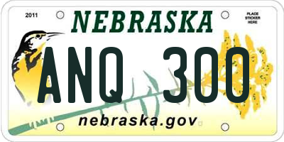 NE license plate ANQ300