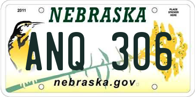 NE license plate ANQ306