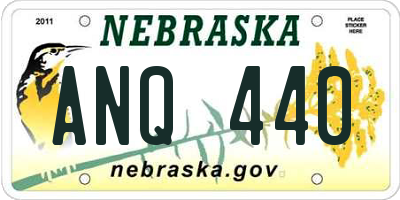 NE license plate ANQ440