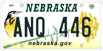 NE license plate ANQ446