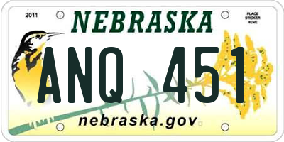 NE license plate ANQ451
