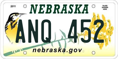 NE license plate ANQ452