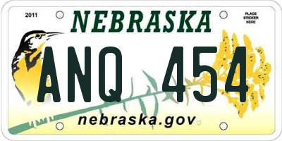 NE license plate ANQ454