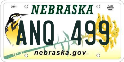 NE license plate ANQ499