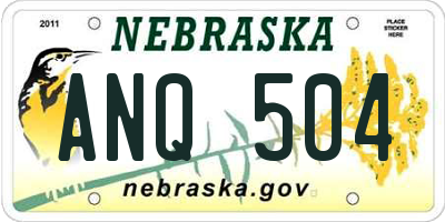 NE license plate ANQ504