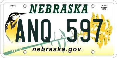 NE license plate ANQ597